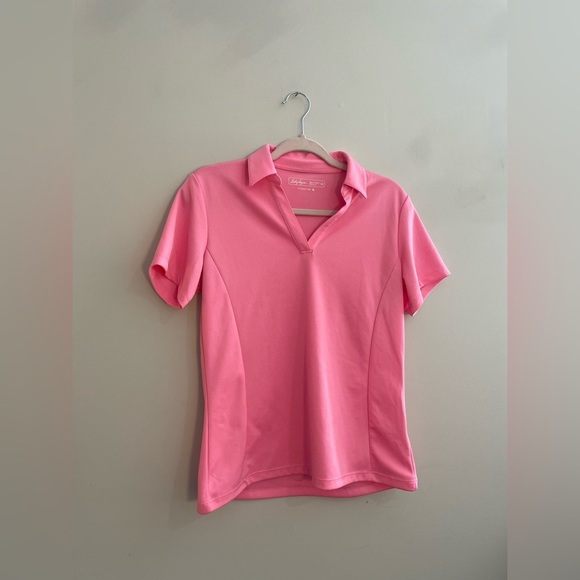 Lady Hagen Tops - Lady Hagen Pink Collared Short Sleeve Golf Shirt Hydro-Dry